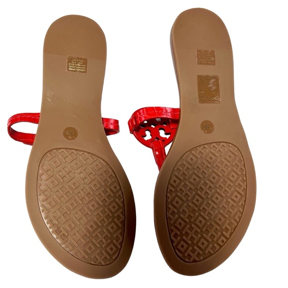 Tory Burch Mini Miller Gabriel Croc Embossed Red Leather Women’s Sandal Size 5 - Picture 5 of 5